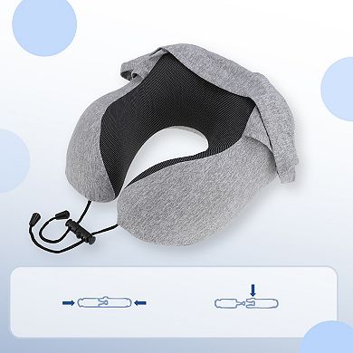 Neck Pillow with Extra Large Hood for Airplane Travel 1 Set