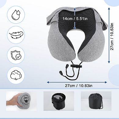 Neck Pillow with Extra Large Hood for Airplane Travel 1 Set