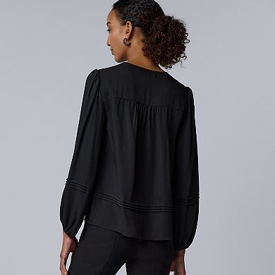 Women's Simply Vera Vera Wang Pintuck Detail Blouse