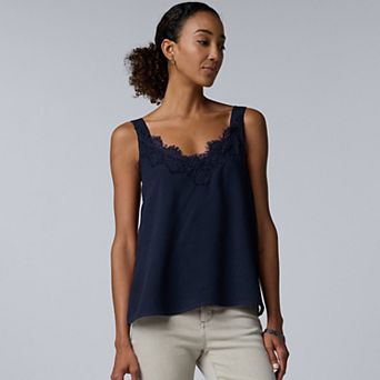 Women's Simply Vera Vera Wang Lace Trim Tank Top