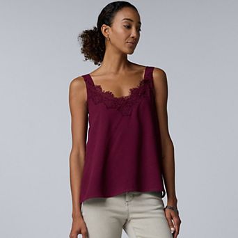 Women's Simply Vera Vera Wang Lace Trim Tank Top