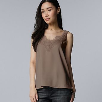 Women's Simply Vera Vera Wang Lace Trim Tank Top