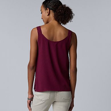 Petite Simply Vera Vera Wang Lace Trim Tank Top