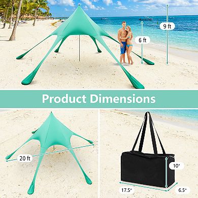 20 x 20 Ft Beach Canopy Tent With Sun Protection