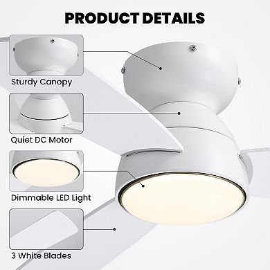 Moooni Smart Low-Profile Ceiling Fan with Light and Remote