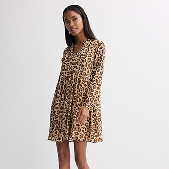 Women's Nine West Ruffle Neck Pintuck Mini Dress