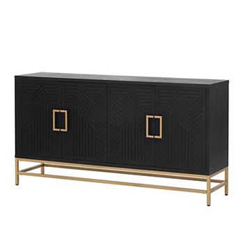 Whisen Retro Style Sideboard with Rectangular Metal Handles and Adjustable Shelves