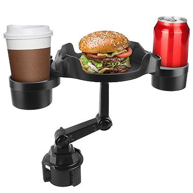 Car Cup Holder Expander 360° Rotating Tray with Phone Slot