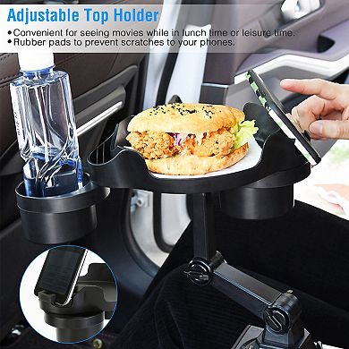 Car Cup Holder Expander 360° Rotating Tray with Phone Slot