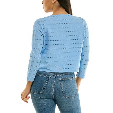 Women's Nina Leonard Three Quarter Sleeve Bolero Sweater