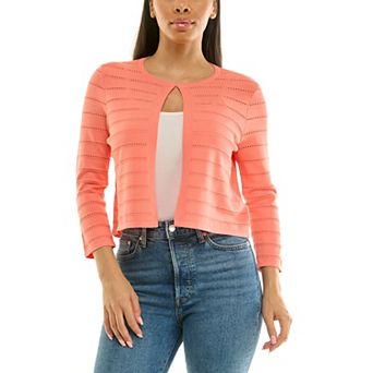 Women's Nina Leonard Three Quarter Sleeve Bolero Sweater