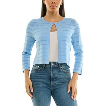 Women's Nina Leonard Three Quarter Sleeve Bolero Sweater