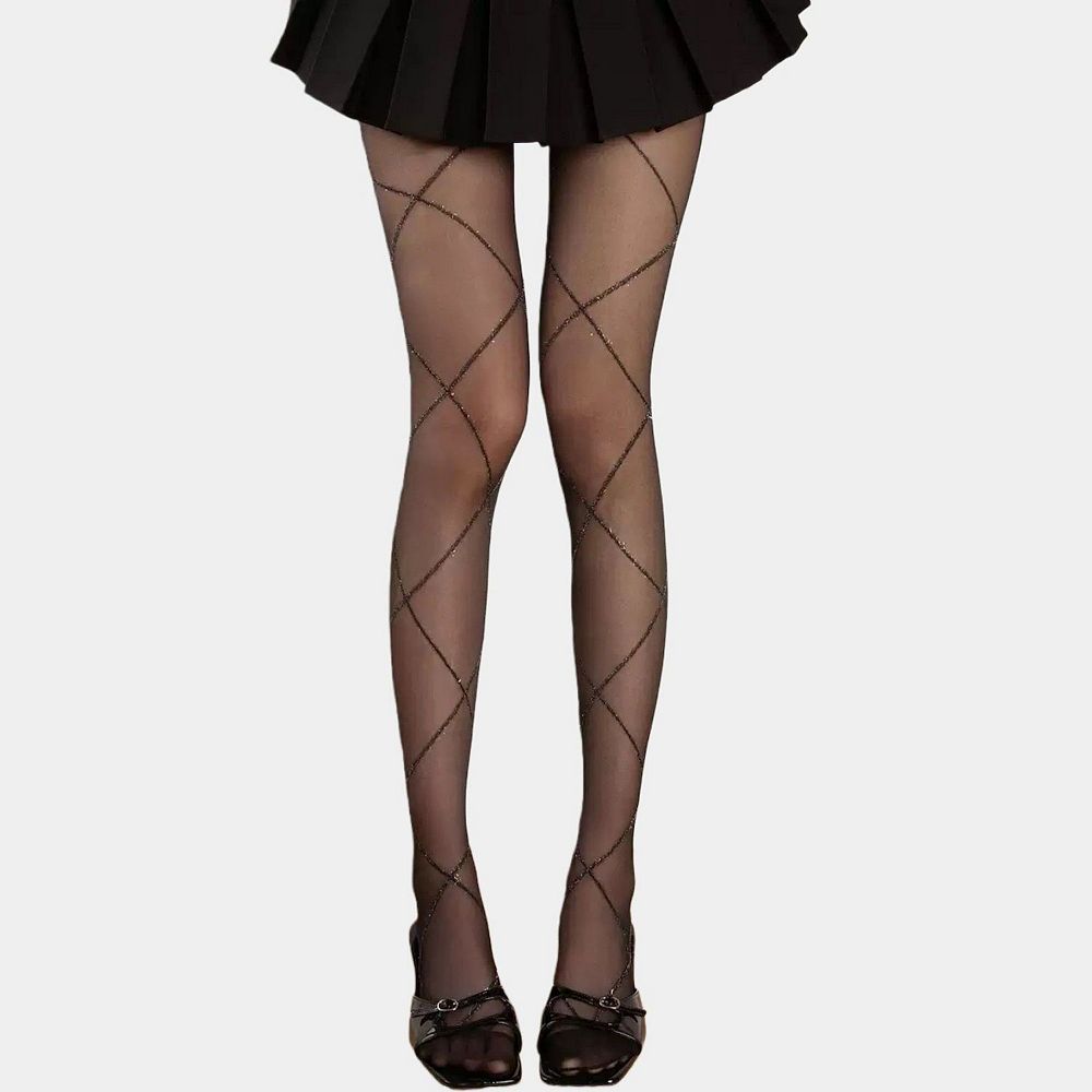 Crisscross Pattern Sheer Tights with Soft Stretch Fit and Delicate ...