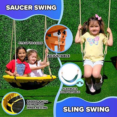 Bronze Wooden A-Frame Swing Set