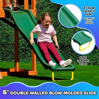 Bronze Wooden A-Frame Swing Set