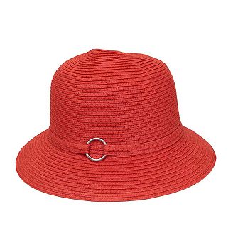 Magid Straw Button Ribbon Floppy Hat