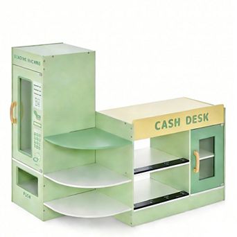 Kids Wooden Supermarket Play Toy with Checkout Counter
