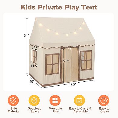 Toddler Large Playhouse with Star String Lights