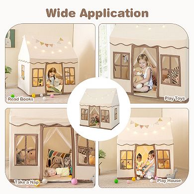 Toddler Large Playhouse with Star String Lights