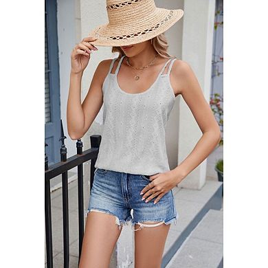 Women's Tank Tops Sleeveless Backless Summer Top Spaghetti Strap Loose Casual Beach Vacation