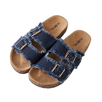 Roxoni Women's Double Buckle Sandals with EVA Insole & Non-Slip Sole (Runs small, size up)