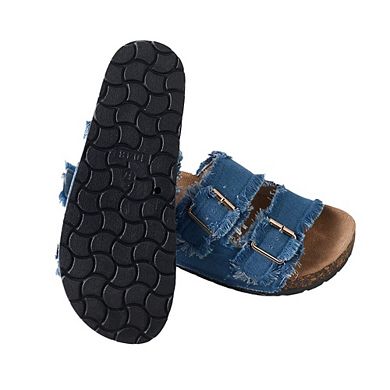 Roxoni Women’s Double Buckle Sandals with Cushioned EVA Insole & Non-Slip Sole