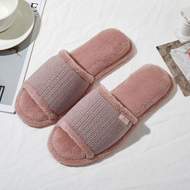 Roxoni Women’s Plush Open-Toe Indoor House Slippers for Ultimate Comfort