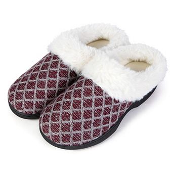 Roxoni Women’s Cozy Memory Foam Slippers Warm Faux Fur with Indoor/Outdoor Rubber Sole
