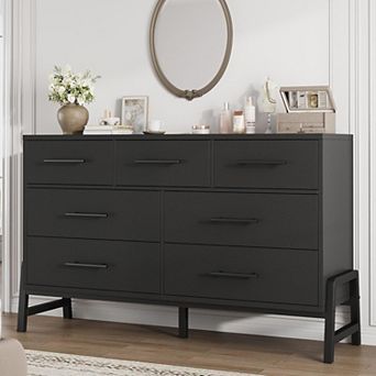 7 Dresser for Bedroom, 52 in Wide Dresser, Wide Drawer with Storage Freestanding, Wooden Closet