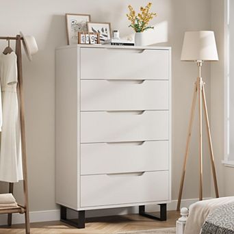 5 Dresser for Bedroom, 50.5" Tall Dresser, Freestanding Horizontal Drawer with Storage, Wooden