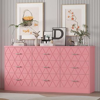 9 Drawer Dresser, 63 in Dresser for Bedroom with Power Outlet, Wide Drawer, Dressers & Chests