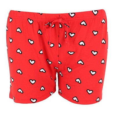 Joan Vass Women's Valentines Heart Short Sleeve Pajama Set