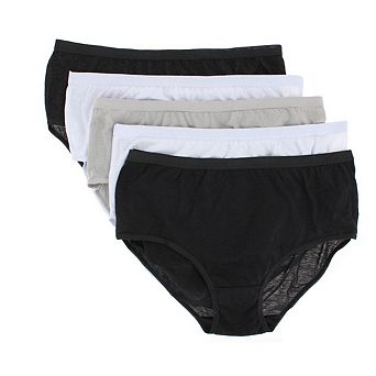 CTM Women's Plus Size Assorted Cotton Briefs (5 Pack)