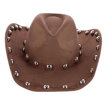 CTM Women's Western Ball Studded Trim Cowboy Hat