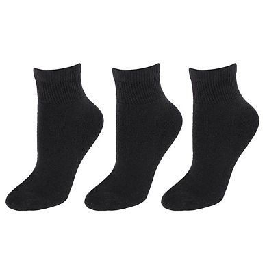 CTM Women's Diabetic Cushioned Ankle Socks (3 Pairs)