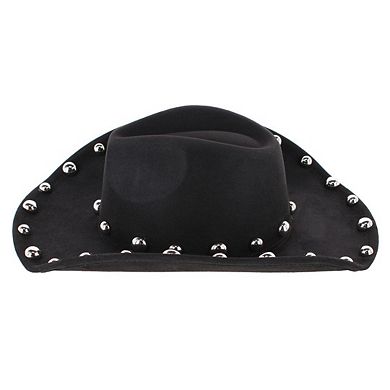 CTM Women's Western Ball Studded Trim Cowboy Hat