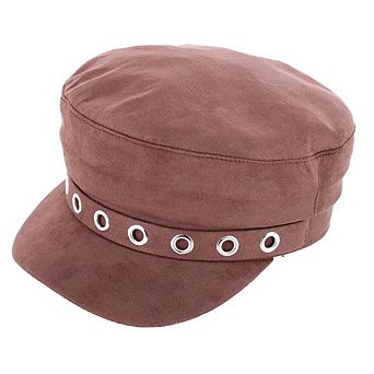 CTM Women's Grommet Studded Captain Hat