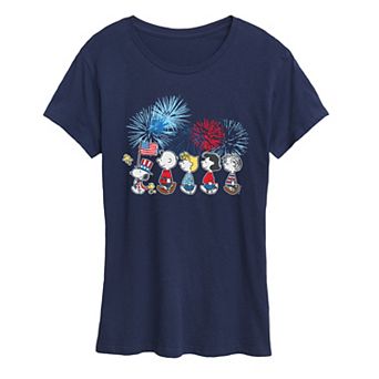 Women's Peanuts Patriotic Parade & Fireworks Graphic Tee