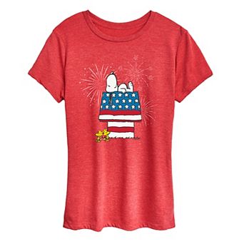 Women's Peanuts Snoopy & Woodstock Fireworks Graphic Tee