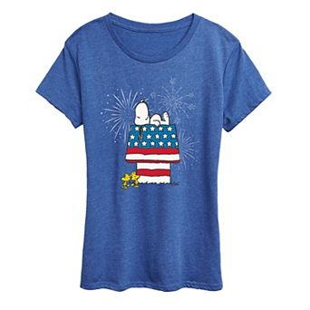Women's Peanuts Snoopy & Woodstock Fireworks Graphic Tee