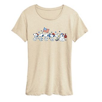 Women's Peanuts Snoopy & Siblings Patriotic Parade Graphic Tee