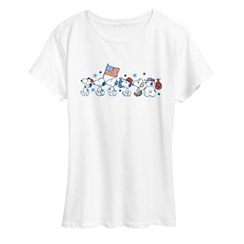Women's Peanuts Snoopy & Siblings Patriotic Parade Graphic Tee