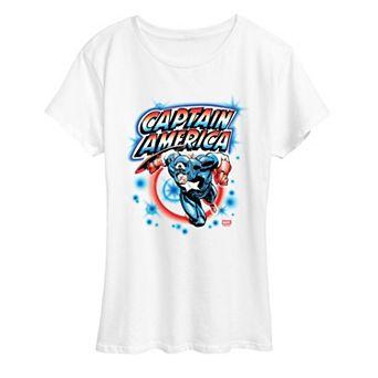 Women's Marvel Captain America Airbrush Graphic Tee