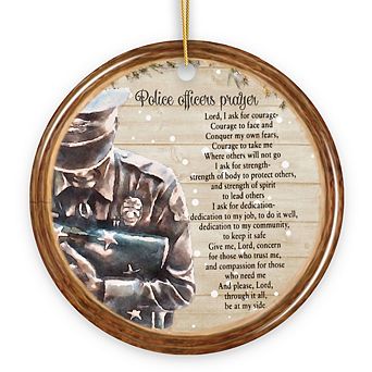Police Officers Prayer Religious Law Enforcement Christmas Ornament