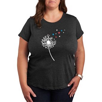 Plus Size Dandelion Red White & Blue Stars Graphic Tee