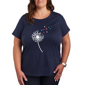 Plus Size Dandelion Red White & Blue Stars Graphic Tee
