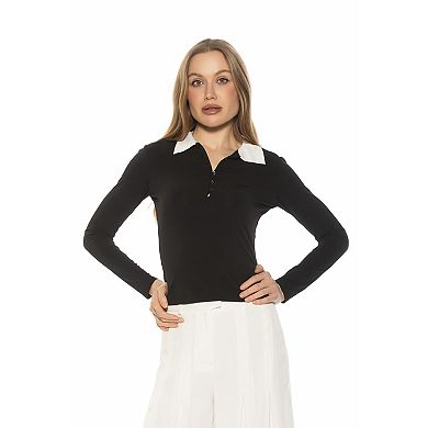 Women's ALEXIA ADMOR Collared Half Button Down Top