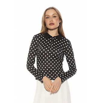Women's ALEXIA ADMOR Collared Half Button Down Top