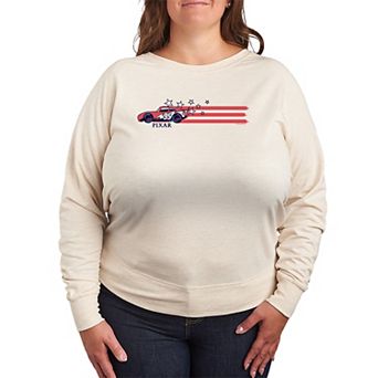 Plus Size Disney / Pixar's Cars Americana Stars & Stripes French Terry Long Sleeve Tee