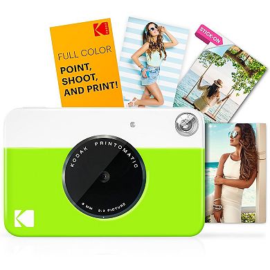 Kodak Printomatic Instant Print Camera Bundle with Blue Soft Case & 20-Pack Zink Photo Paper